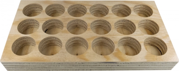 Wooden Tray - 18 Holes - for CER32